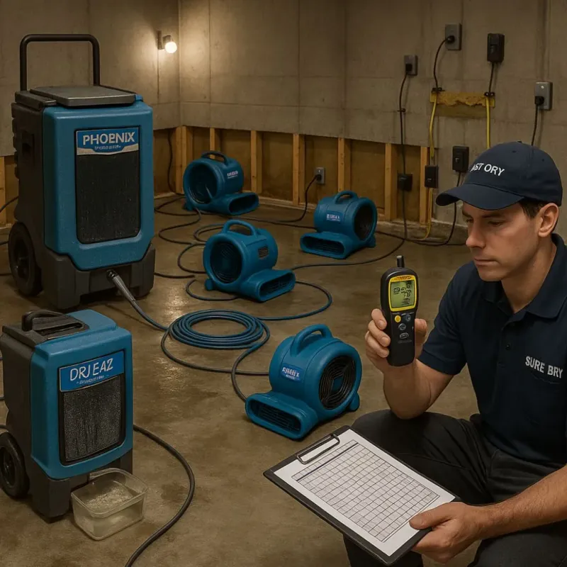 Structural Drying and Dehumidification process in Dallas, NC